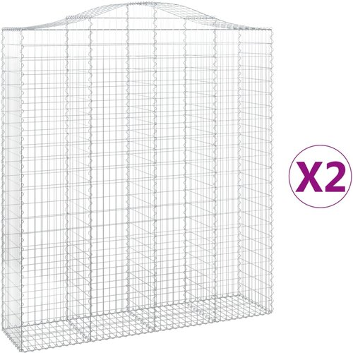  Lučne gabionske ko&amp;scaron;are 2 kom 200x50x220/240cm pocinčano željezo Slike