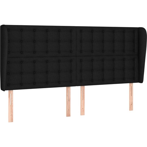 Maison Chic posteljno vzglavje - vzglavna omarica - nočna omarica z u&amp;scaron;esi črno 203x23x118/128 cm blago, (21711942) Slike