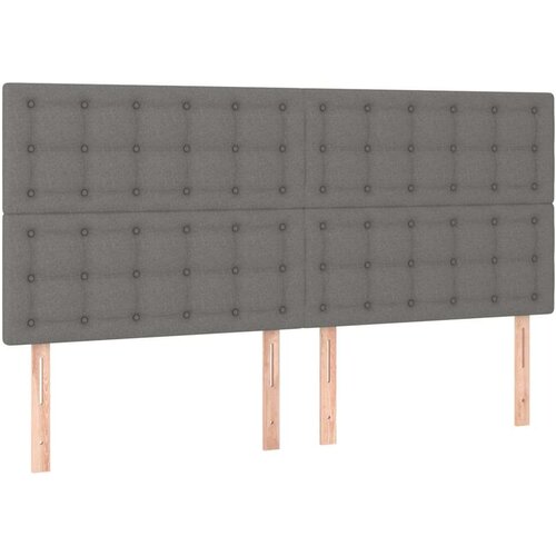  Krevet s oprugama i madracem tamnosivi 200 x 200 cm od tkanine Slike
