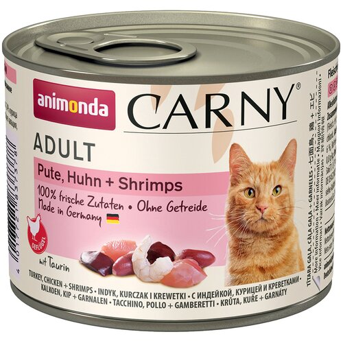 Animonda Carny Adult 6 x 200 g - Puretina, piletina i &amp;scaron;kampi Slike