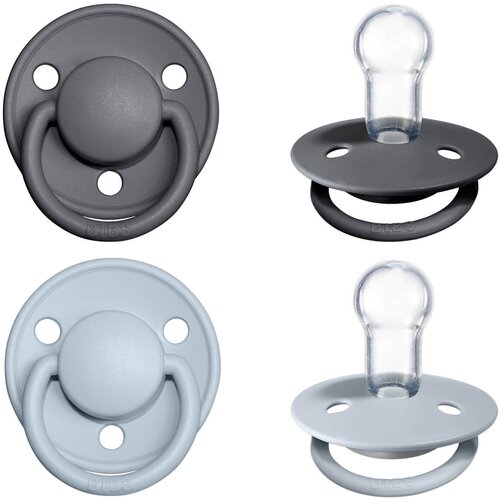 Bibs duda varalica - silikon De Lux (silikon) - Iron/Baby Blue BIBS-LUX-IBB Slike