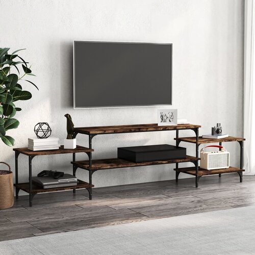 VidaXL TV omarica dimljeni hrast 197x35x52 cm inženirski les Slike