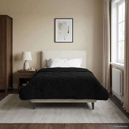  Zimska pokrivača Crna 140 x 220 cm Mikrofibra i teddy flis Cene