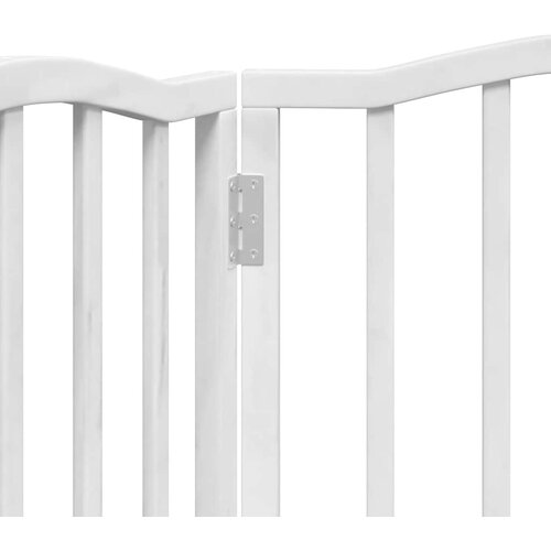  Vrata za pse s 3 panela sklopiva bijela 150 cm od drva topole Slike