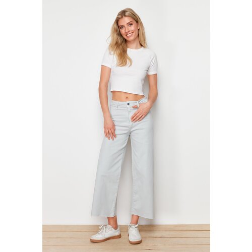 Trendyol Gray High Waist Culotte Fit Jeans Cene