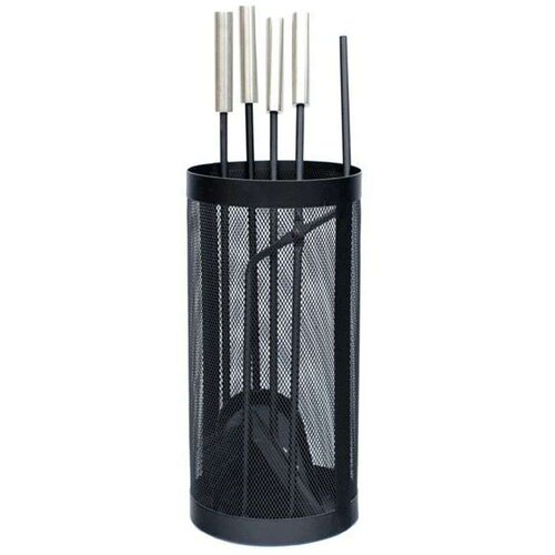 Pribor za Kamin DKD Home Decor Crna Nehrđajući Čelik Čelik 11 x 2 x 51 cm (4 Dijelovi) Slike