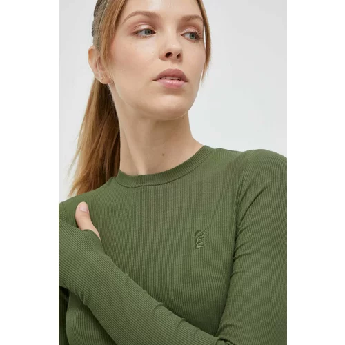 P.E Nation Majica z dolgimi rokavi Free Play ženska, zelena barva