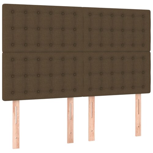  Uzglavlje tamnosmeđe 144x5x118/128 cm tkanina Slike