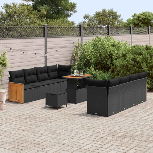  Sjedeća garnitura za vrt 11 kom. 11-Broj sjedala Crna 90 x 55 x 71 cm Slike