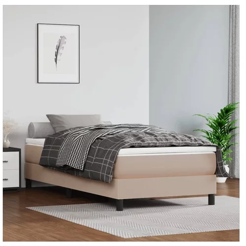  Box spring postelja z vzmetnico kapučino 100x200cm umetno usnje