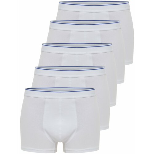 Trendyol Men's White Multi Color Basic 5-Pack Cotton Boxer Cene
