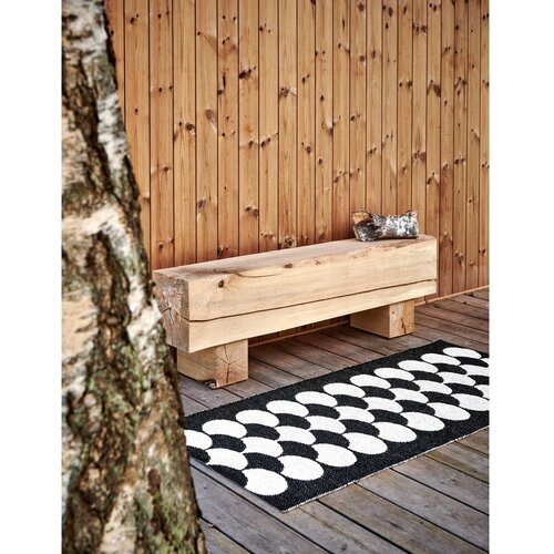 Pappelina Črn/kremno bel zunanji in notranji tekač 70x150 cm Poppy Black Vanilla &amp;ndash; Slike
