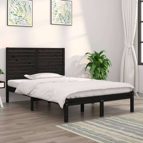 Za krevet od masivnog drva crni 140 x 190 cm Slike