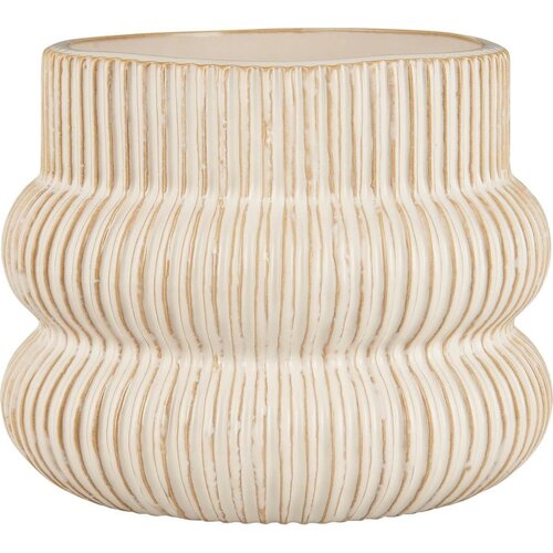  Rebrast cvetlični lonec Ø 16 cm - bela Cene
