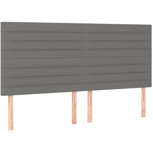 Maison Chic Posteljno vzglavje - Vzglavna omarica 4 kosa temno siv 80x5x78/88 cm blago, (22077638) Slike