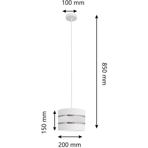  Viseći luster HELEN na sajli, 1xE27/15W/230V, prečnik 20 cm, bela Slike
