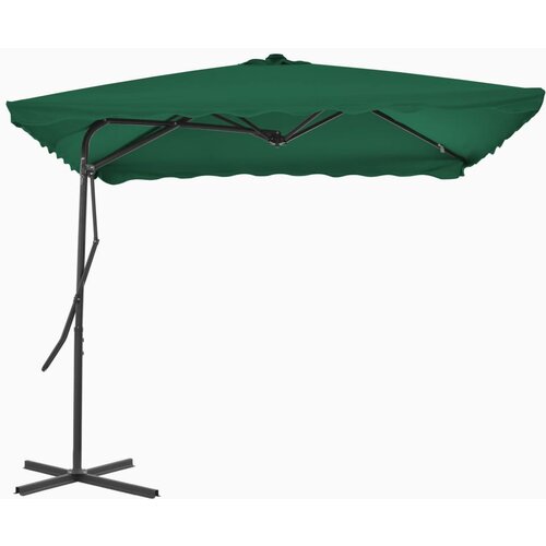 vidaXL Zunanji senčnik z jeklenim drogom 250x250 cm zelen Cene
