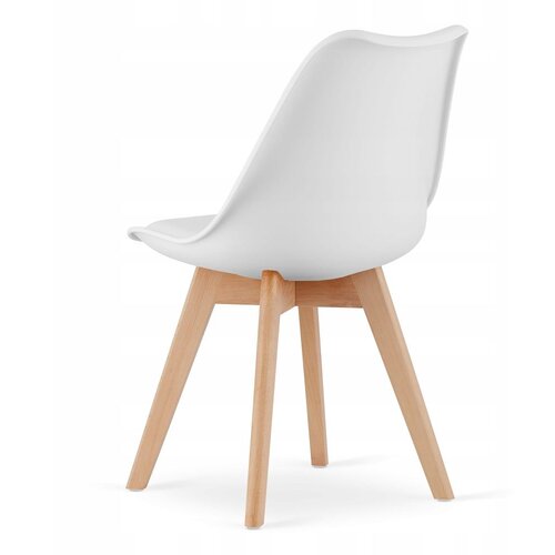  Garnitura kvadratnog stola 80x80 sonoma hrast + 4 MARK bijele stolice Slike
