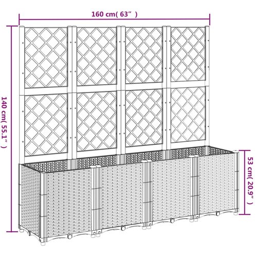  Vrtna sadilica s re&amp;scaron;etkom crna 160 x 40 x 140 cm PP Slike
