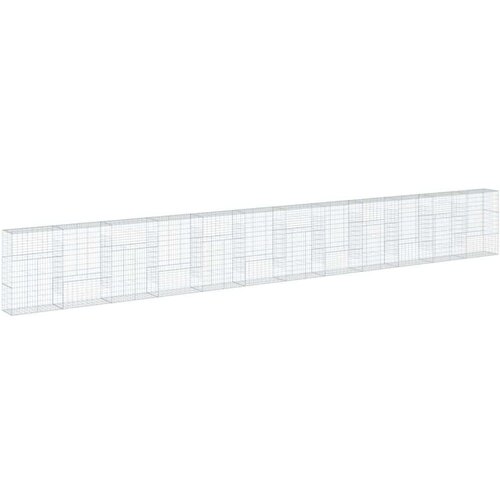 VidaXL Gabionska ko&amp;scaron;ara s poklopcem 1200x50x150 cm pocinčano željezo Slike