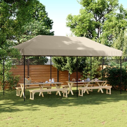 vidaXL zložljivi pop-up šotor za zabave taupe 580x292x315 m Cene