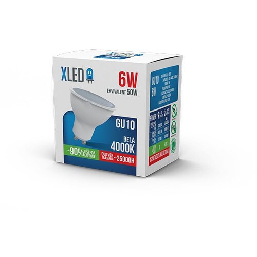 Xled GU10 6W nb led sijalica 4000K,220V,ugao osvetljenja 100s,480Lm,Bela Cene