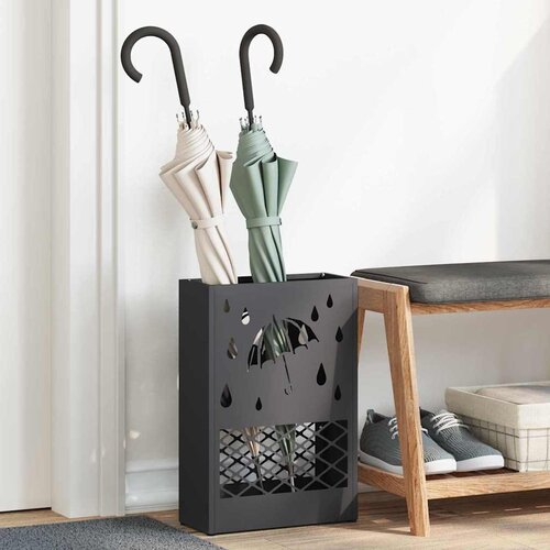  Stalak za ki&amp;scaron;obran Crna 28 x 12 x 41 cm Čelik Slike