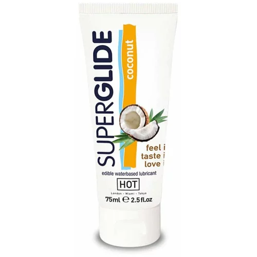 Hot Superglide Edible Waterbased Lubricant Coconut 75ml