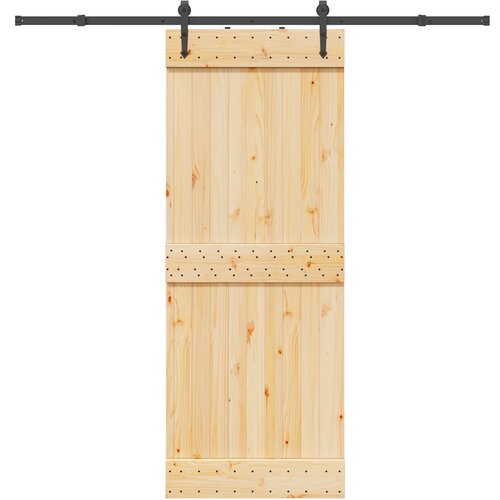 vidaXL Drsna vrata s kompletom vodil 80x210 cm trdna borovina Cene