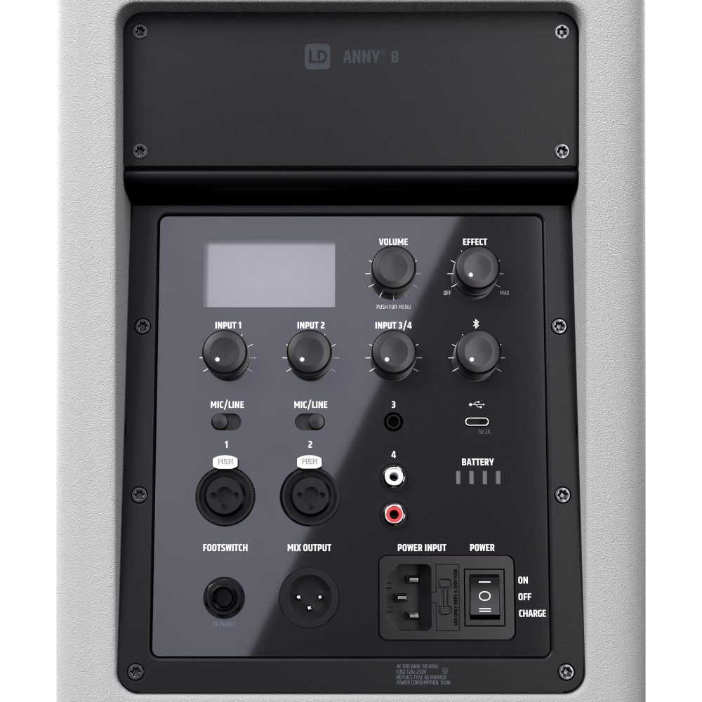 Ld Systems ANNY&amp;reg; 8 Akumulatorski zvočnik z me&amp;scaron;alno mizo, bel - - Audio-Kondric Slike