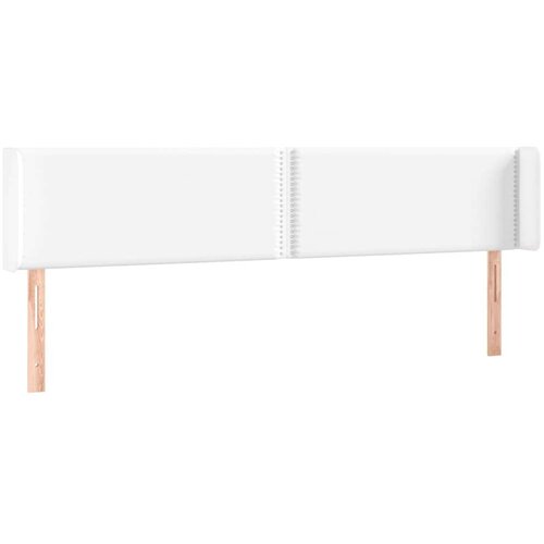  Uzglavlje s u&amp;scaron;ima bijeli 203x16x78/88 cm od umjetne kože Slike
