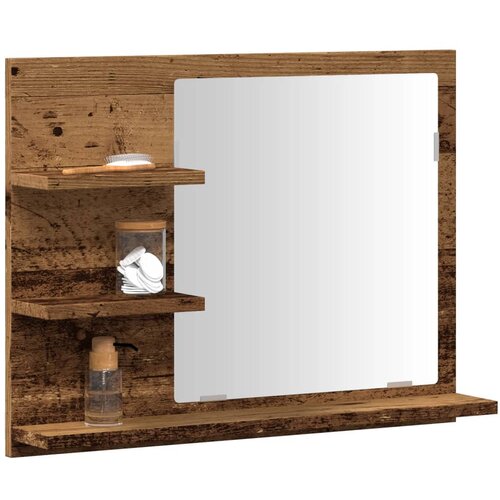 vidaXL Kopalniška omarica z ogledalom starinski les 60x10,5x45 cm Cene