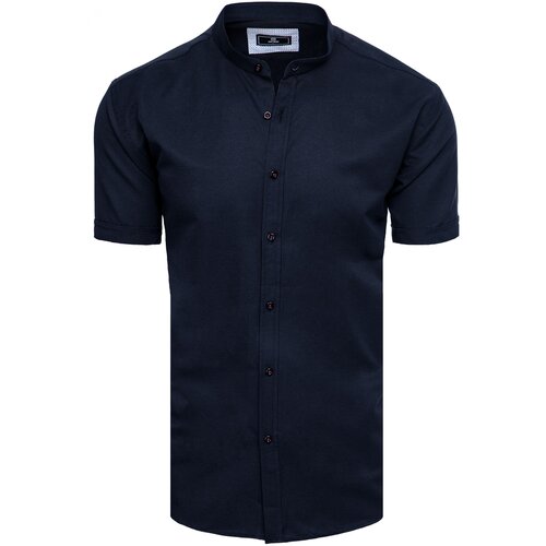 DStreet Men's Dark Blue Short Sleeve Shirt Slike