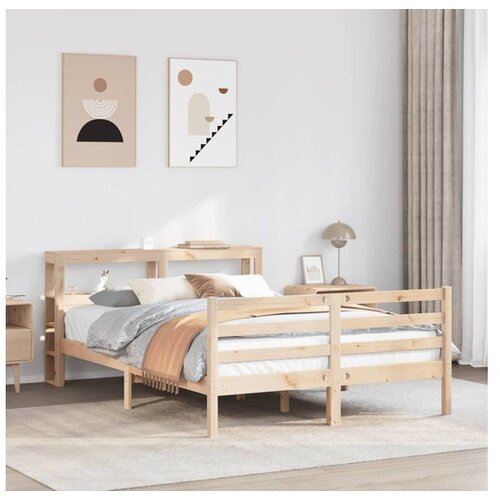 vidaXL Okvir za krevet s uzglavljem 140x200 cm od masivne borovine Cene