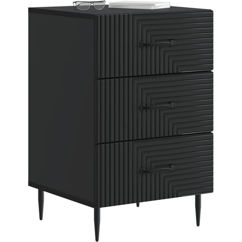  Noćni ormar s ladicama Crna 43 x 41 x 66,5 cm Konstruirano drvo Slike