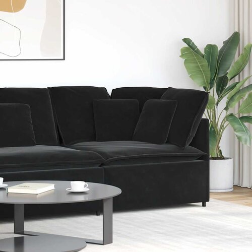  Modularna Kutna Sofa s Jastucima Crna 100 cm Cene