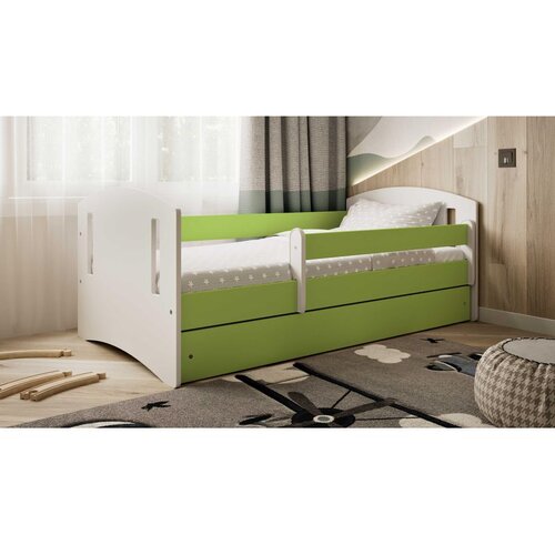  Drveni dječji krevet Classic 2 s ladicom - zeleni - 180x80 cm - Bez madraca Cene