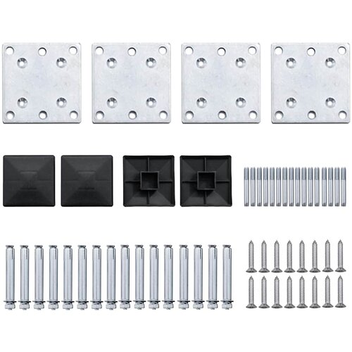  Set panela za ogradu WPC 446 x (105 - 186) cm crni Slike
