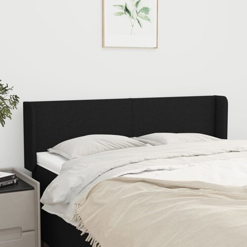 vidaXL Uzglavlje s ušima crni 147x16x78/88 cm od tkanine Cijene