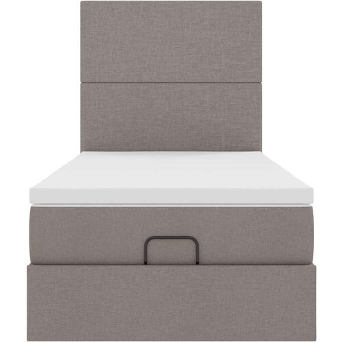 VidaXL otomanski okvir kreveta s madraca smeđesivi 90x190cm tkanine Slike