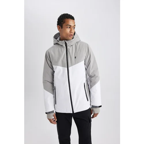 Defacto Fit Water Repellent Slim Fit Hooded Ribbed Coat