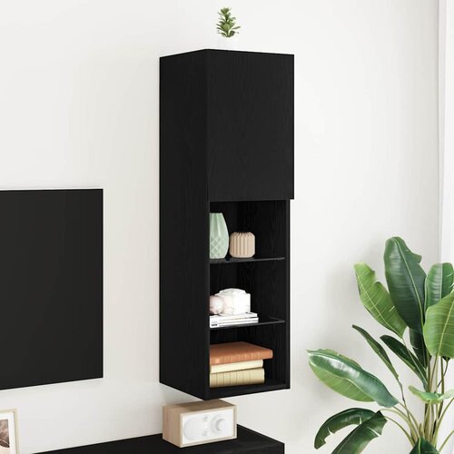  Set TV komoda Crni hrast 30,5 x 30 x 102 cm Konstruirano drvo Cijene