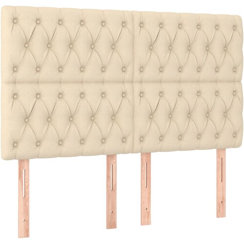 Maison Chic Posteljno vzglavje - Vzglavna omarica 4 kosa krem 72x7x78/88 cm blago, (22077322) Cene