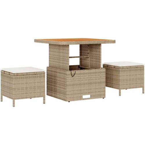  Sjedeća garnitura za vrt 8 kom. Bež poliratan 239 x 62 x 85 cm Slike