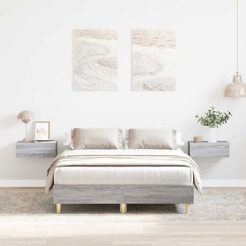  Okvir kreveta bez madraca siva boja hrasta 135 x 190 cm Cene