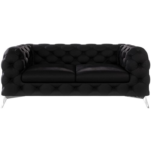 Ropez Crna baršunasti sofa 185 cm Chelsea – Cene