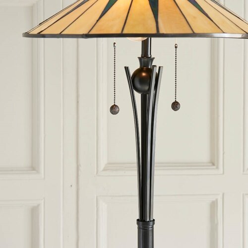 Endon 64041 - Podna lampa Tiffany DARK STAR, 2xE27/60W/230V, prečnik 49 cm Slike