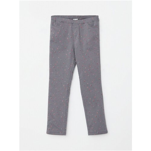 LC Waikiki elastic Waist Printed Gabardine Fleece Lined Girl's Trousers Slike