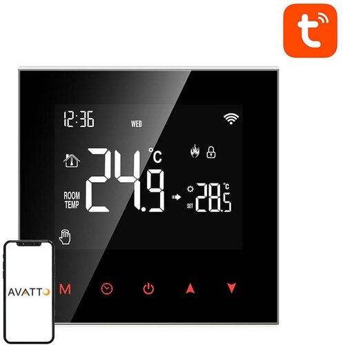 smart+ LCD WiFi termostat za električno grijanje 16a tuya crni alexa google pomoćnik Cijene