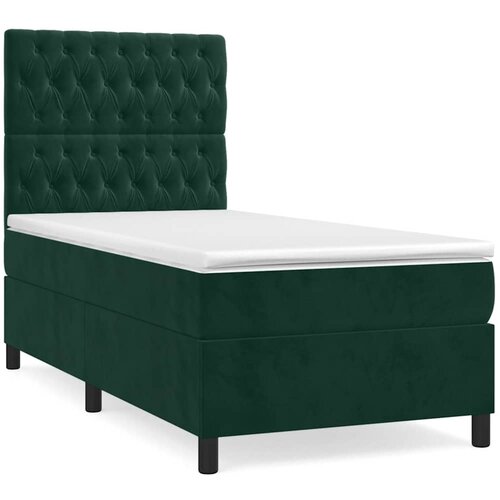 Box spring krevet s madracem tamnozeleni 90x200 cm bar&amp;scaron;unasti Slike